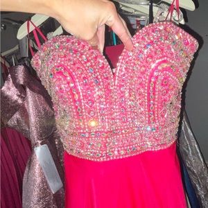 Mac Duggal stoned top, empire waistline, with or without straps.